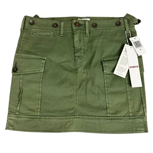 Hudson Nell Cargo Skirt Womens Sz 24 OliveGreen Cotton Blend NWT Y2K Style *Read - Picture 1 of 14